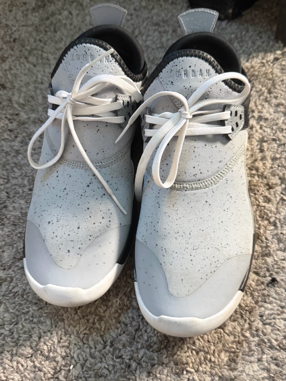 Jordan Light Gray & Black Speckle Slip-On Sneakers